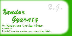 nandor gyuratz business card